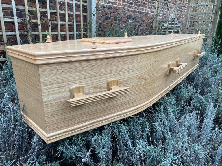 Light Oak Veneer Coffin Wooden Fittings