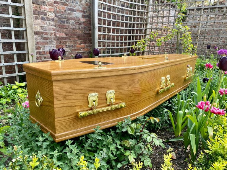 Medium Solid Oak Burial Coffin Bar Handles