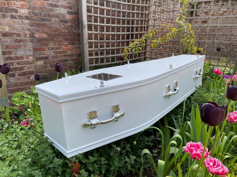 Painted satin white, high gloss finish