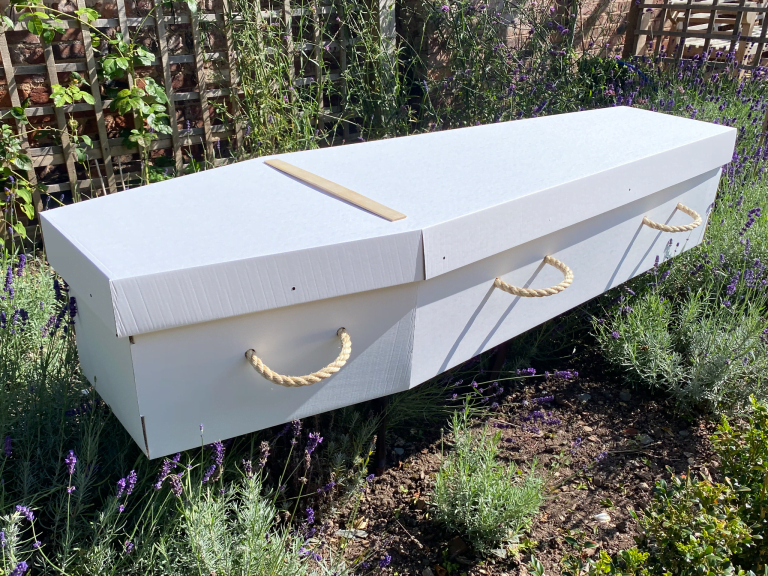 White Cardboard Coffin