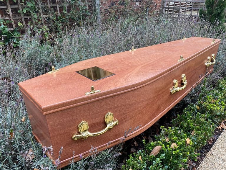 Natural Mahogany Veneer Coffin