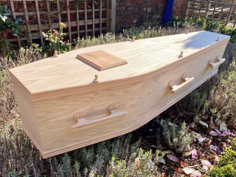 Natural Oak Veneer Coffin - No laquer