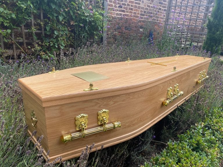 Light Oak Veneer Burial Coffin Casket Bar Handles